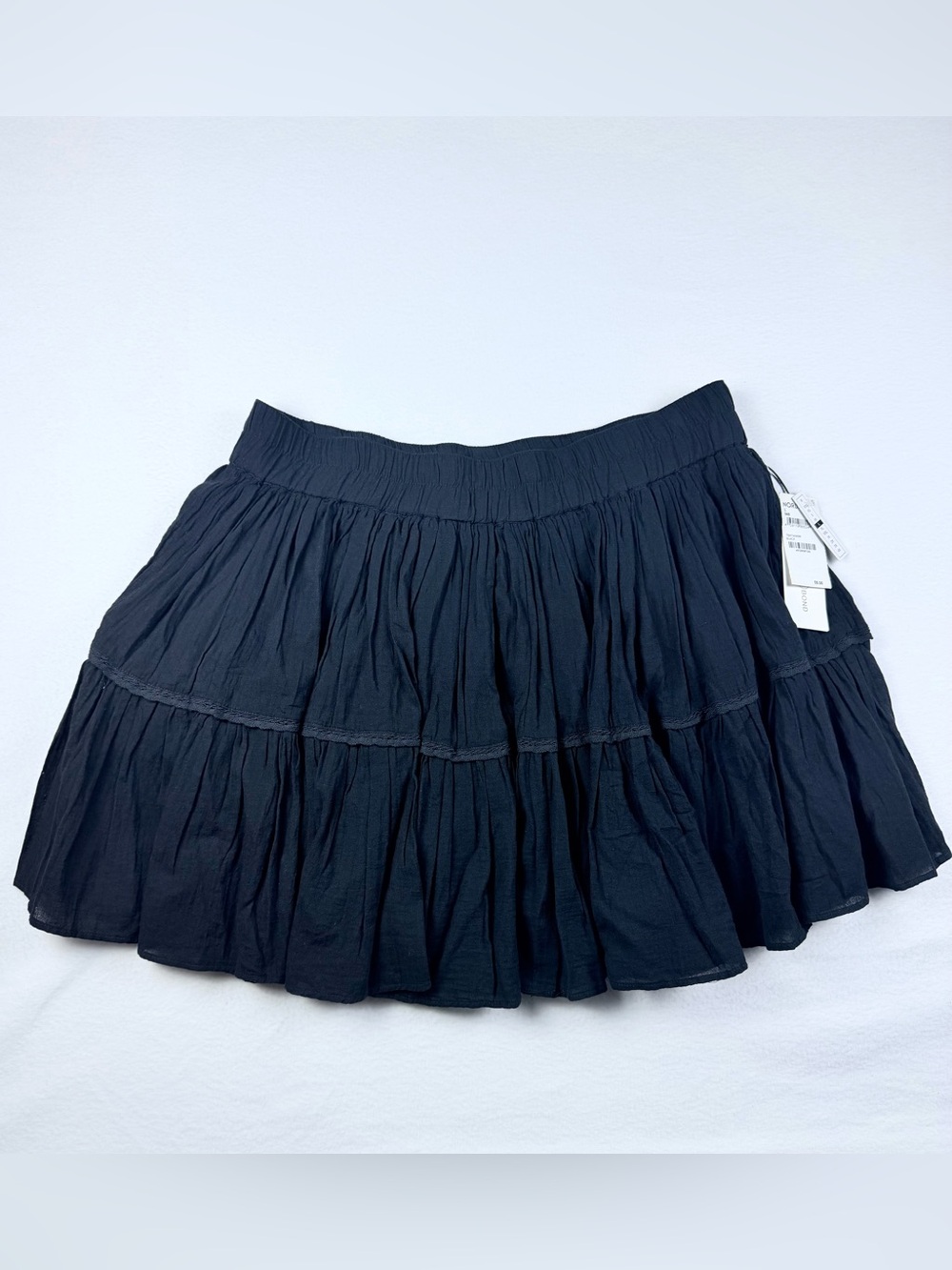 Treasure & Bond NWT Black Tiered Ruffle Cotton Mini Skirt Size Large L $55 - Picture 2 of 9